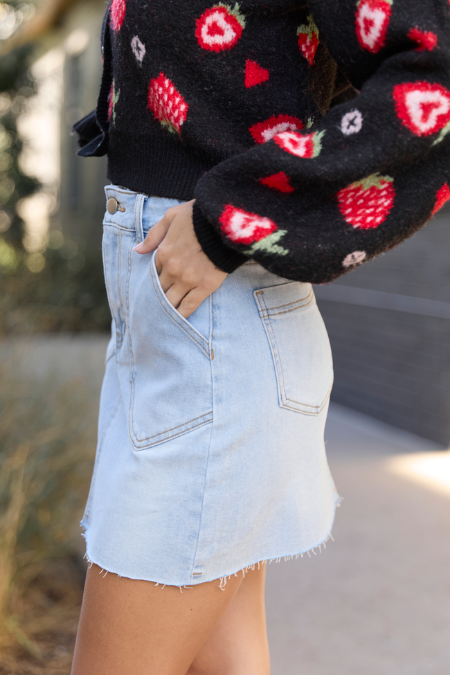 My Favorite Light Wash Pocket Detail Skirt - Image 3