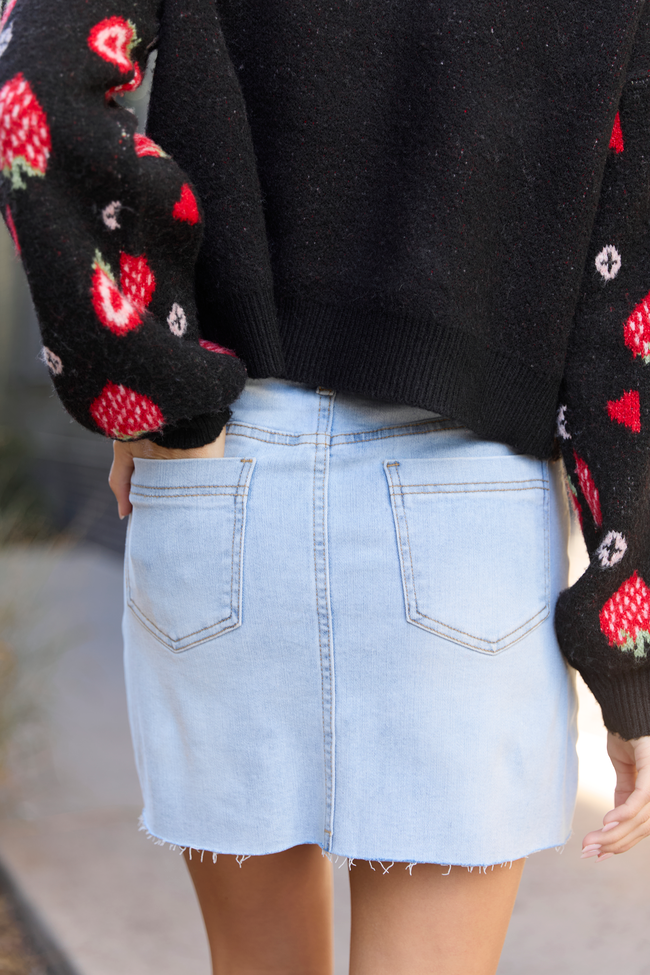 My Favorite Light Wash Pocket Detail Skirt - Image 4