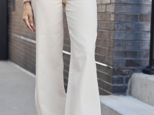 Judith Vanilla Cream High Rise Wide Leg Jeans