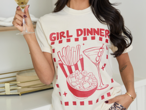 Girl Dinner Ivory Graphic Tee