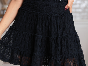 Through The Garden Black Lace Mini Skort