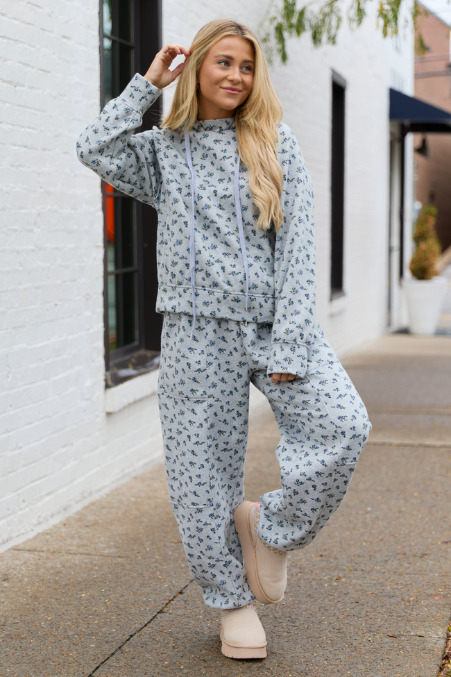 Jolie Grey Floral Sweatpants Amber Massey X Pink Lily - Image 4