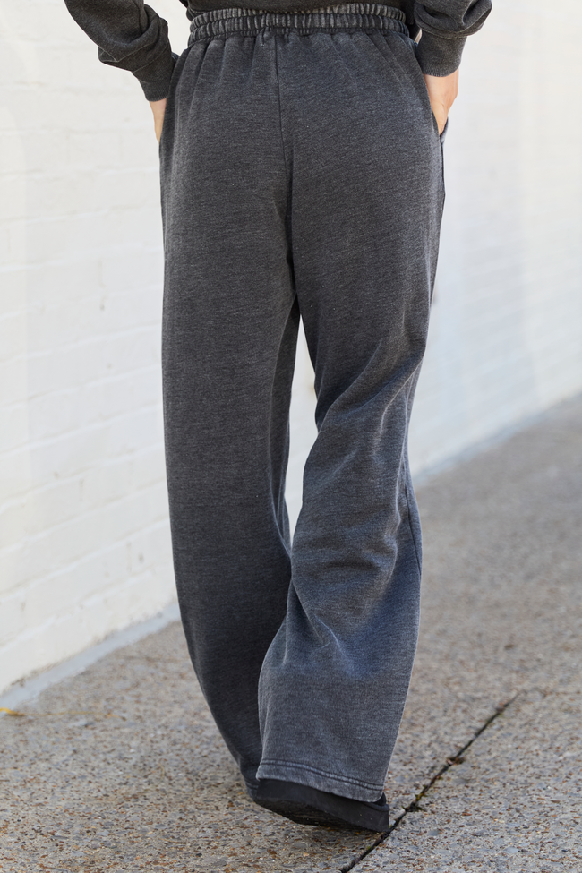 Learn As You Go Black Acid Washed Sweatpants - Image 4