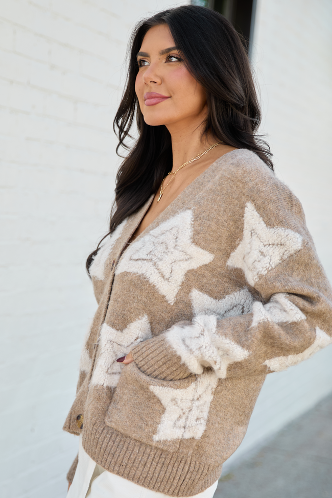 More Than Wishes Brown Star Cardigan Emily Fauver X Pink Lily - Image 5