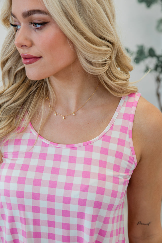 Classic Cuddly Bamboo Pink Gingham Tank Set FINAL SALE - Image 3