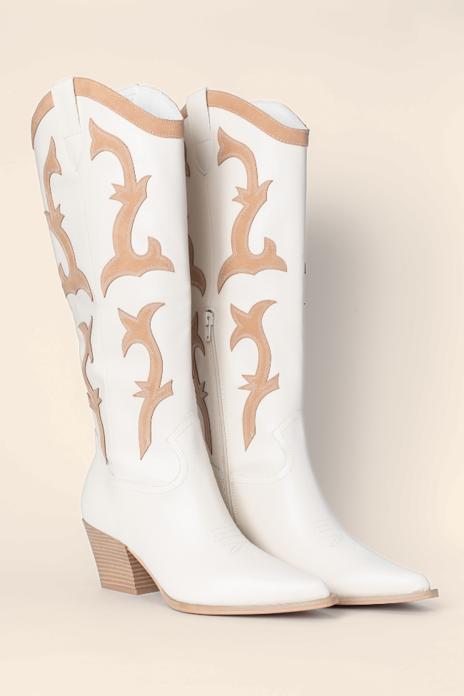 Adriana Beige Cowboy Boots FINAL SALE - Image 4