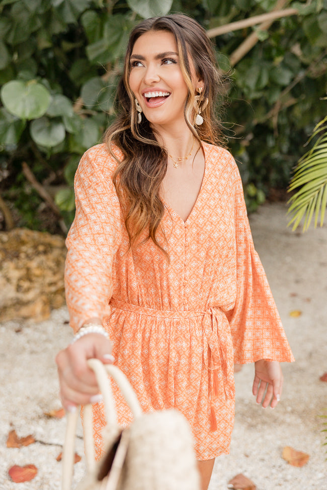 Searching For Fun Orange Printed Romper FINAL SALE - Image 3