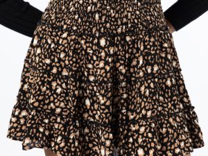 Through The Garden Black Leopard Mini Skort FINAL SALE