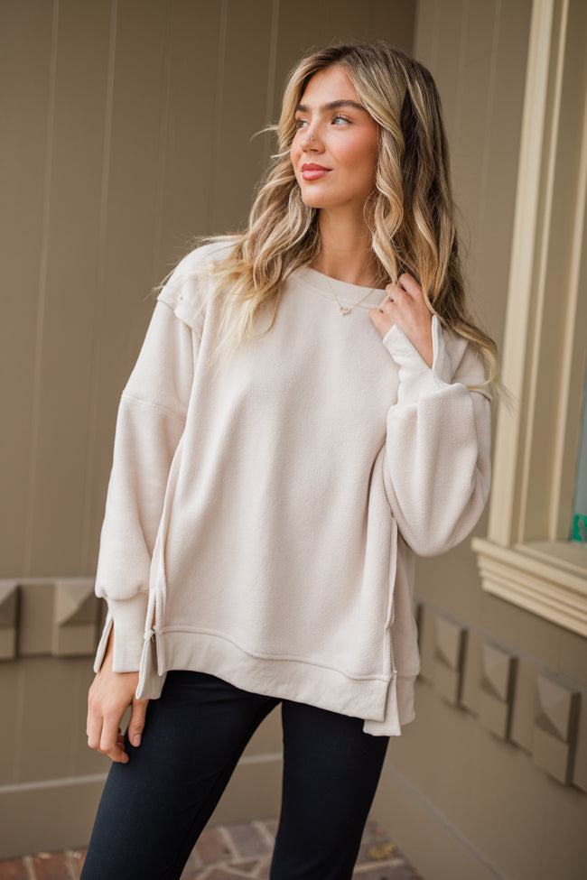 Scouted Out Cream Oversized Fleece Sweatshirt FINAL SALE