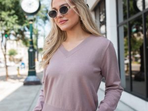 Let's Be Honest Mocha V-Neck Sweater