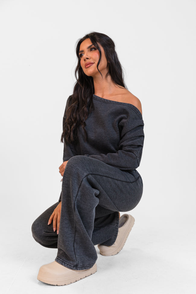 Learn As You Go Black Acid Washed Sweatpants - Image 7