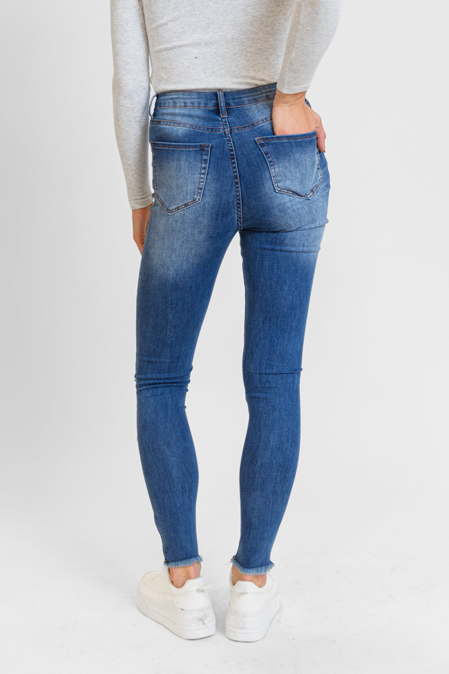 Chelsie Medium Wash Busted Knee Tall Skinny Jeans FINAL SALE - Image 8