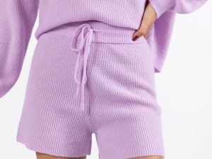 Cloud Chaser Lilac Sweater Knit Shorts FINAL SALE