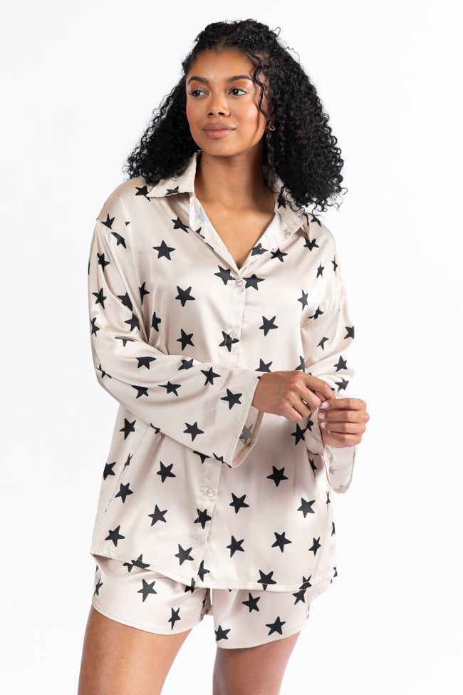 Pajama Party Neutral Stars Pajama Top FINAL SALE - Image 5