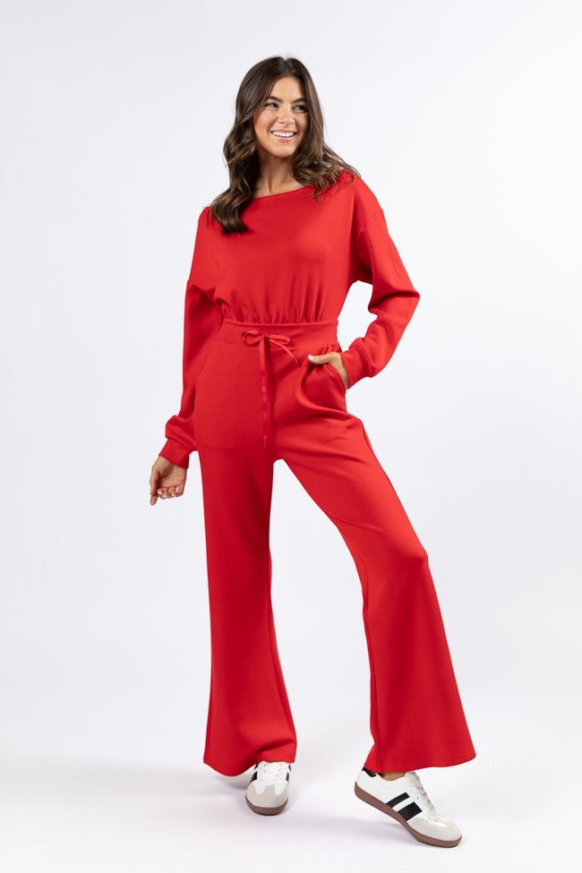 Wear It Out Red Boat Neck Jumpsuit FINAL SALE - Image 3