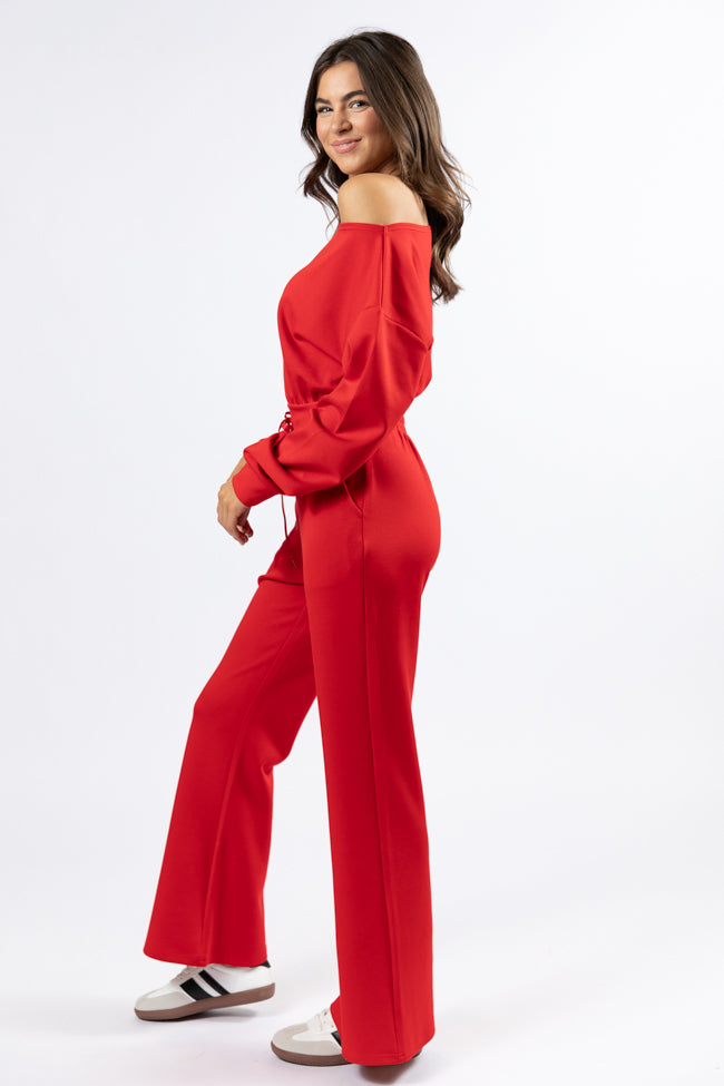 Wear It Out Red Boat Neck Jumpsuit FINAL SALE - Image 5