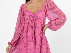 What's Next Pink Sweetheart Neckline Mini Dress FINAL SALE