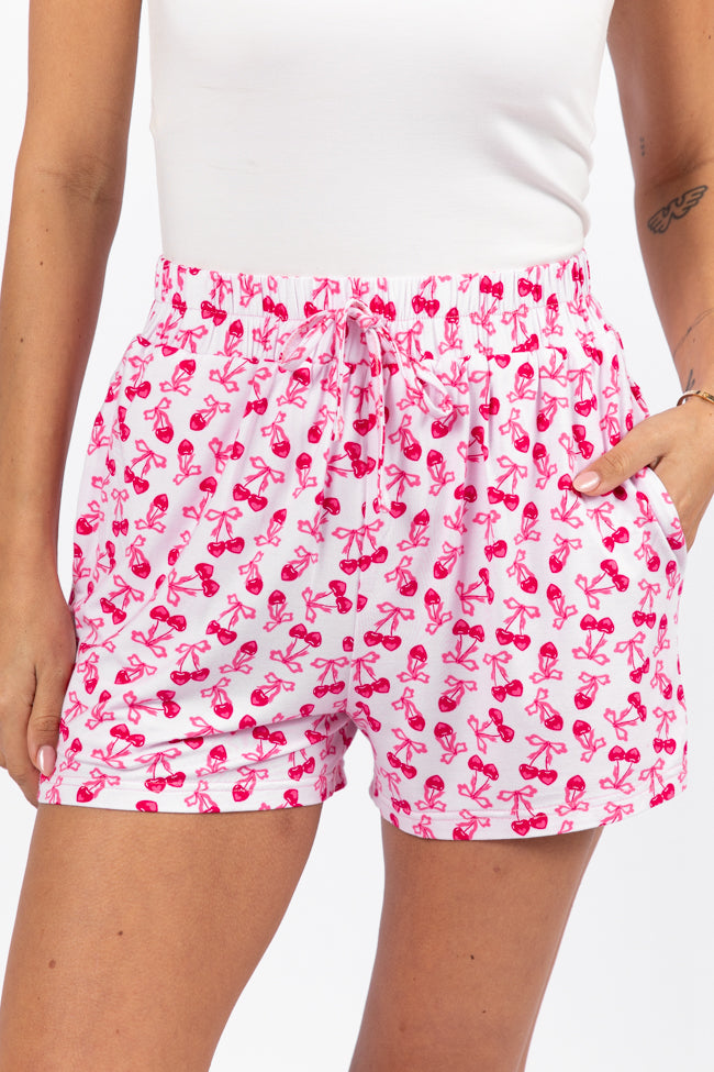 Over the Moon Cherry Hearts Pajama Shorts FINAL SALE