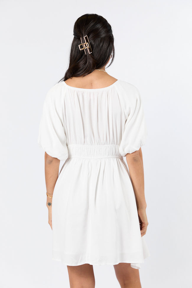When In Paradise White Solid Mini Dress FINAL SALE - Image 5