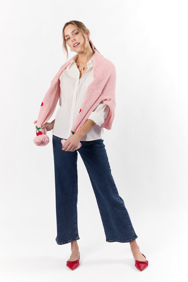 All My Love Heart Pocket Ivory Button Down Blouse FINAL SALE