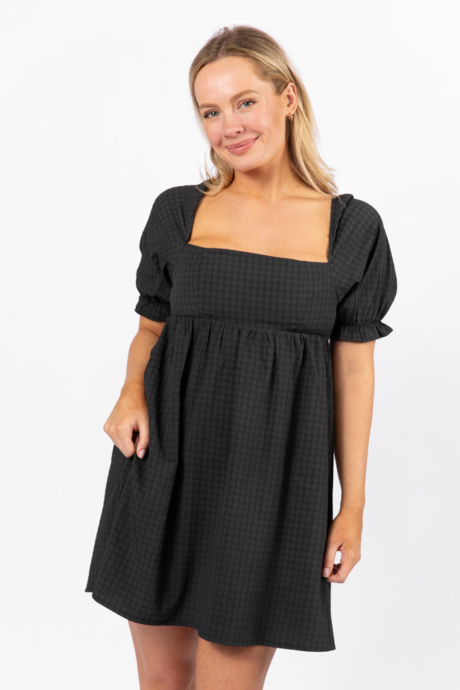 All My Days Black Square Neck Printed Mini Dress FINAL SALE - Image 2