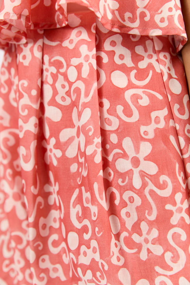 Spotlight Moment Coral Print Halter Neck Romper FINAL SALE - Image 5