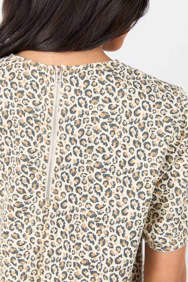 Wild Nights Tan Leopard Print Shift Dress FINAL SALE - Image 7