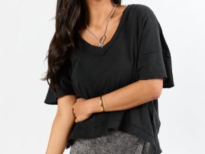 Rooted Essential Black V-Neck Tee