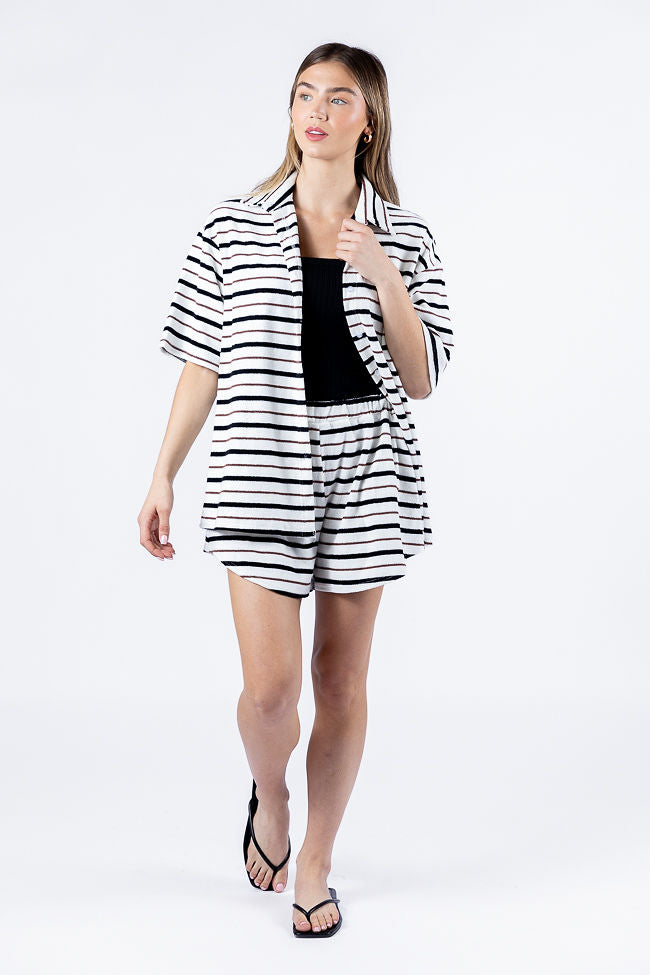 Backyard Hangout Neutral Striped Terrycloth Set FINAL SALE - Image 2