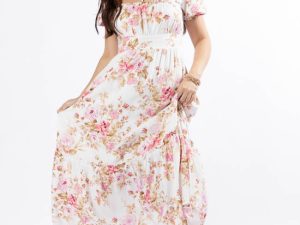 Small Town Smoke Show Pink Multi Floral Midi Dress FINAL SALE