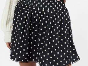 Through The Garden Black Floral Eyelet Trim Mini Skort FINAL SALE