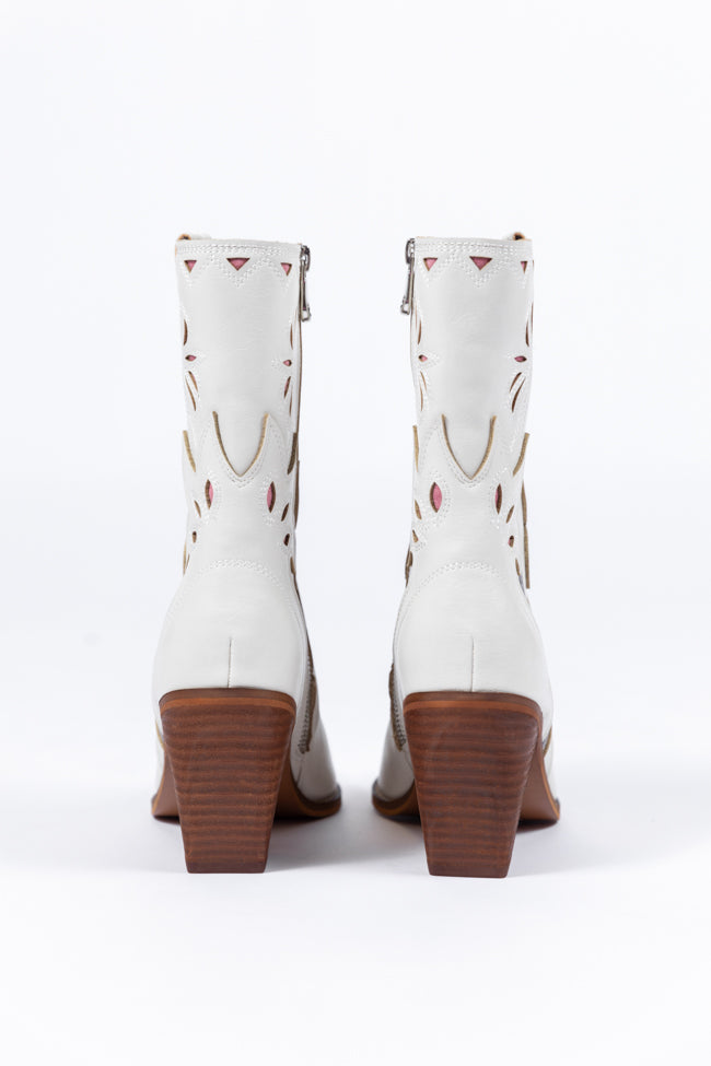 Dallas White Pointed Toe Booties FINAL SALE - Image 7