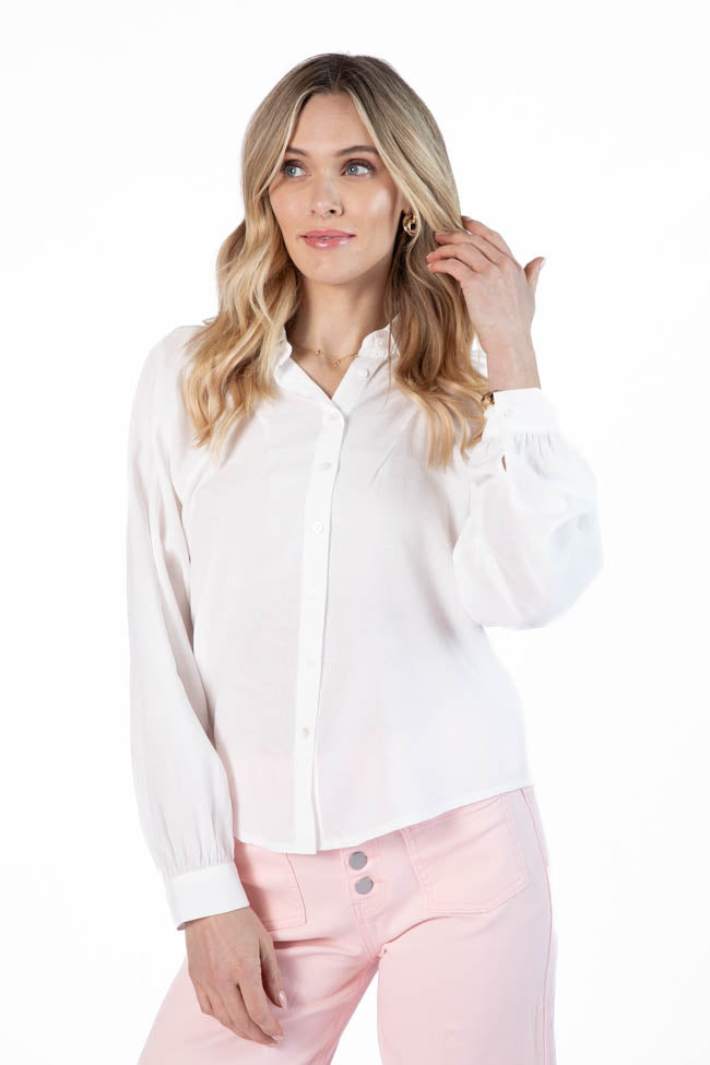 Basic Foundation Ivory Button Down Blouse FINAL SALE