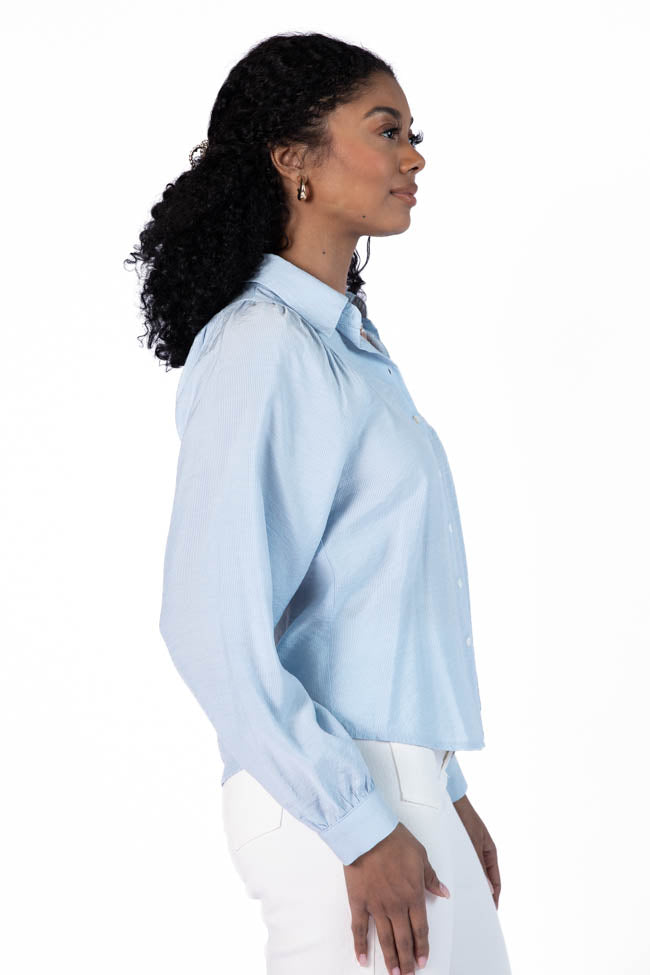 Basic Foundation Blue Button Down Blouse FINAL SALE - Image 4
