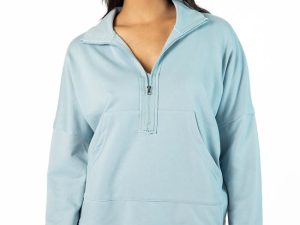 Maggie Blue Quarter Zip Sweatshirt FINAL SALE