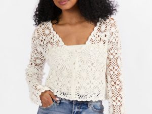 Unbeatable Memories Long Sleeve Ivory Crochet Cardigan FINAL SALE