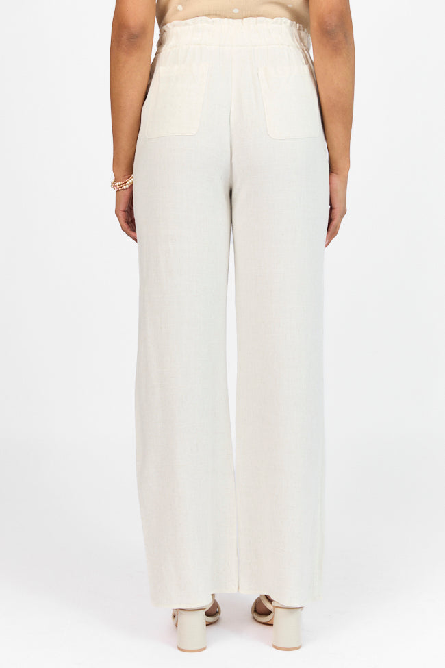 Wish For This Beige Linen Blend Trousers FINAL SALE - Image 5