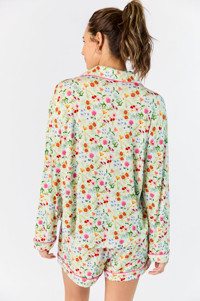 Good To Get Away Botanical Floral Long Sleeve Pajama Top FINAL SALE - Image 4