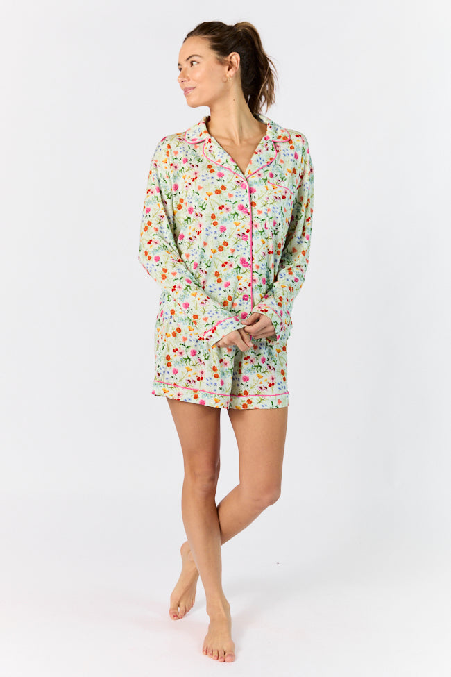 Good To Get Away Botanical Floral Long Sleeve Pajama Top FINAL SALE - Image 2