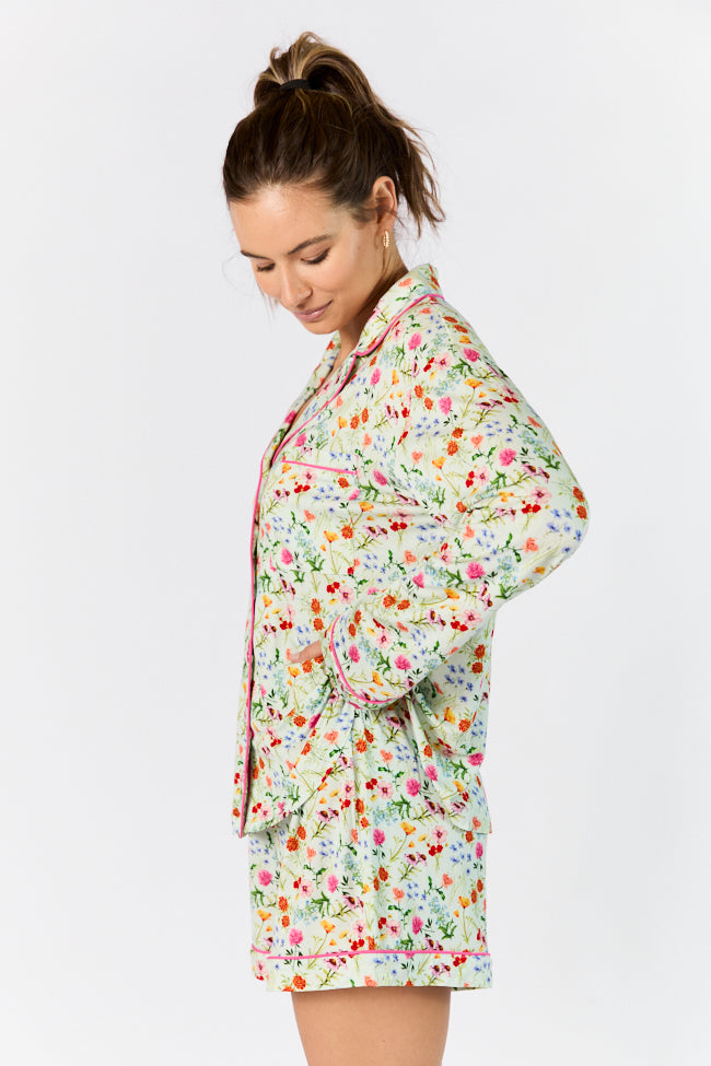 Good To Get Away Botanical Floral Long Sleeve Pajama Top FINAL SALE - Image 3