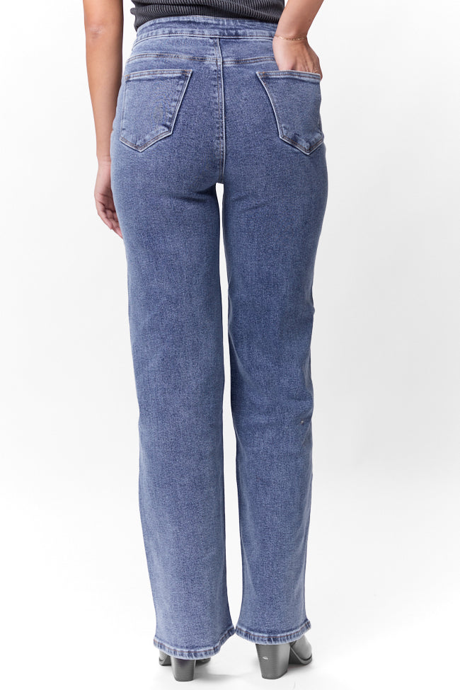 Carolyn Medium Wash Braided Pocket Wide Leg Jeans FINAL SALE - Image 5