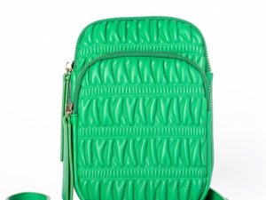 Green Ruched Crossbody Purse FINAL SALE