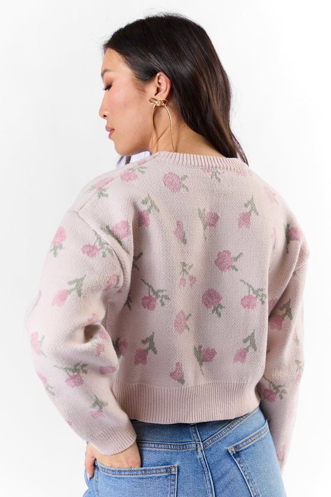 Grand Measures Light Pink Floral Sweater FINAL SALE - Image 5