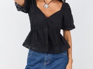 Twist On Things Black Bust Lace Blouse FINAL SALE