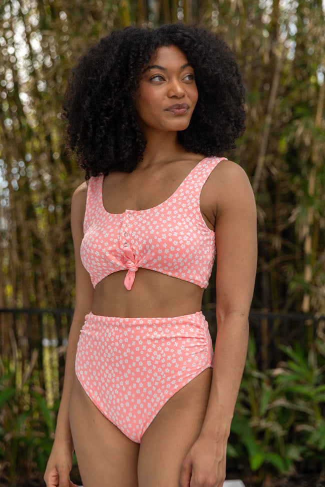 Botanical Bay Coral Floral Bikini Bottom FINAL SALE