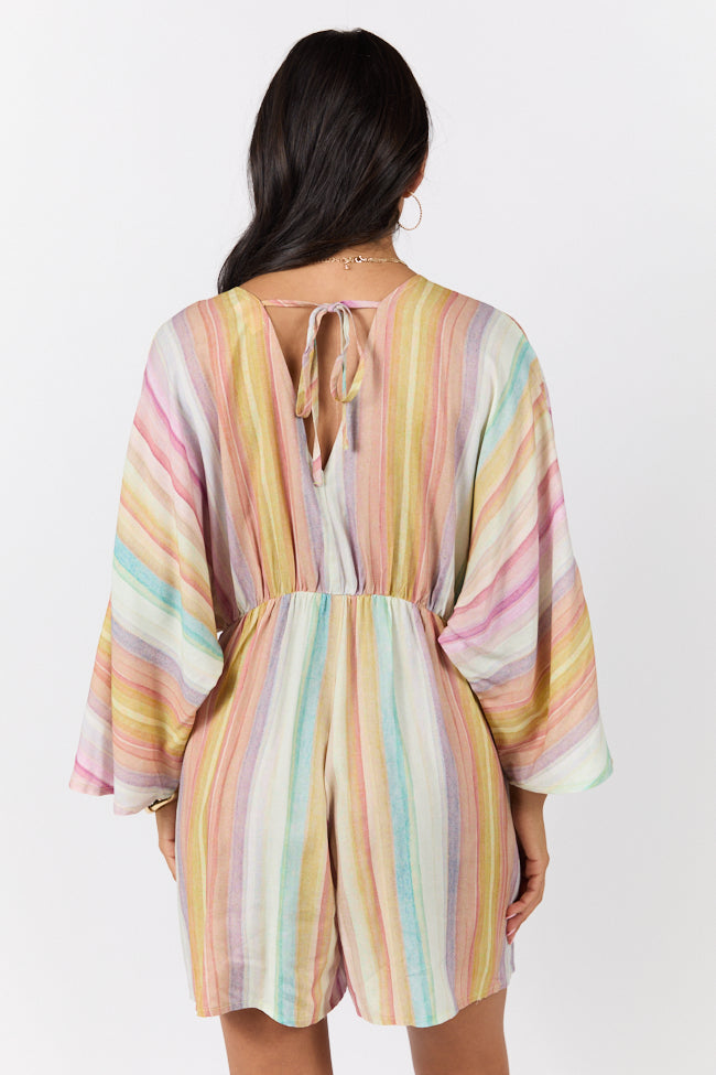 Nights In Watercolor Multi Print Romper FINAL SALE - Image 6