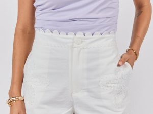 This and That Ivory Embroidered Shorts FINAL SALE