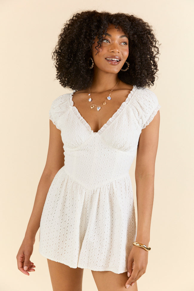 Ever After White Eyelet Romper FINAL SALE - Image 3