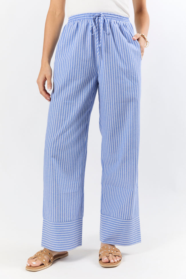 Tidal Lines Blue Striped Pull On Pants FINAL SALE - Image 2