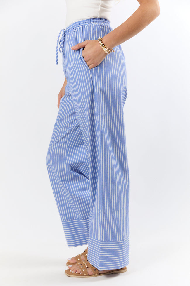 Tidal Lines Blue Striped Pull On Pants FINAL SALE - Image 4